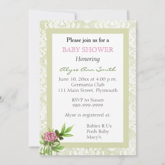 Invitation Baby shower vintage (Dos)