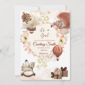Invitation Baby shower vintage (Devant)