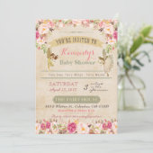 Invitation Baby shower vintage (Debout devant)