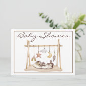 Invitation Baby shower vintage (Debout devant)