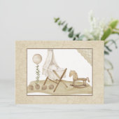 Invitation Baby shower vintage (Debout devant)