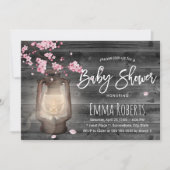 Invitation Baby shower Vintage à fleurs de cerisier (Devant)