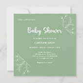 Invitation Baby shower Vintage à la menthe verte (Devant)
