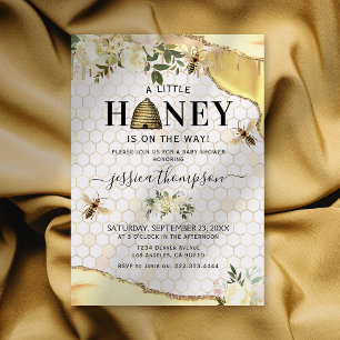 Invitation Baby Shower Vintage Abeille