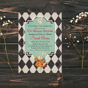 Invitation Baby Shower Vintage Alice au Pays des Merveilles