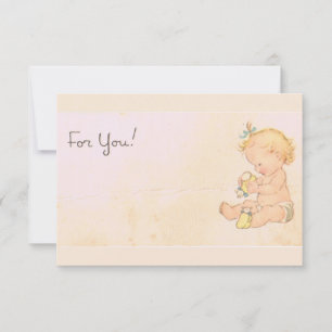 Invitation Baby shower vintage bébé fille