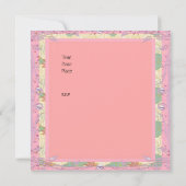 Invitation Baby shower vintage bleu rose (Dos)