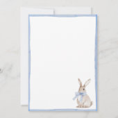 Invitation Baby shower Vintage Blue Bunny (Dos)