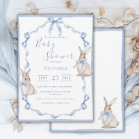 Baby shower Vintage Blue Bunny