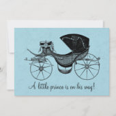 Invitation Baby shower Vintage Blue Little Prince (Devant)
