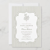 Invitation Baby shower Vintage botanique de Sage (Devant)