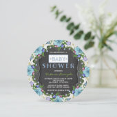 Invitation Baby shower Vintage Chalk garçons (Debout devant)