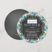 Invitation Baby shower Vintage Chalk garçons (Devant / Derrière)