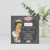 Invitation Baby shower vintage Chalkboard (Debout devant)