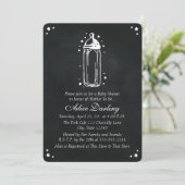 Invitation Baby shower vintage Chalkboard Baby Bottle (Debout devant)