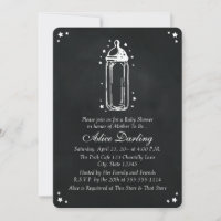 Baby shower vintage Chalkboard Baby Bottle