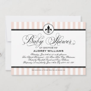 Invitation Baby shower vintage Champagne Rose