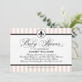 Invitation Baby shower vintage Champagne Rose (Debout devant)