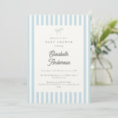 Invitation Baby shower Vintage Classic Blue (Debout devant)
