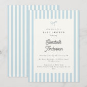 Invitation Baby shower Vintage Classic Blue (Devant / Derrière)