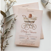 Invitation Baby Shower Vintage Classique Unisexe