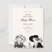 Invitation Baby shower vintage dames (Devant)