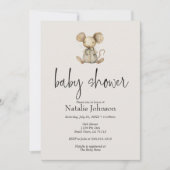 Invitation Baby shower vintage d'animaux de pépinière (Devant)