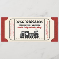 Baby shower vintage de billets de train
