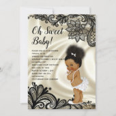 Invitation Baby shower Vintage de la petite fille (Devant)