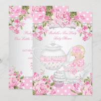 Baby Shower Vintage Fille Blonde Thé Rose