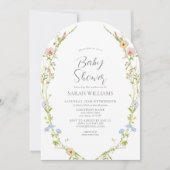 Invitation Baby shower Vintage fleur sauvage Garden (Devant)