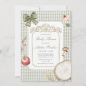 Invitation Baby shower Vintage floral (Devant)