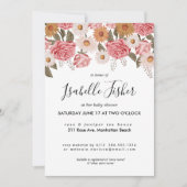 Invitation Baby shower vintage Florals (Devant)