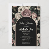 Invitation Baby shower Vintage foncé (Devant)