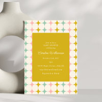 Baby shower vintage Géométrique Pastel MCM Stars