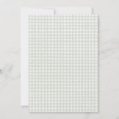 Invitation Baby Shower Vintage Gingham Vert (Dos)