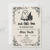 Invitation Baby shower Vintage gothique d'Halloween (Devant)