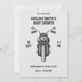 Invitation baby shower vintage icône moto (Devant)