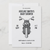 Invitation baby shower vintage icône moto (Devant)