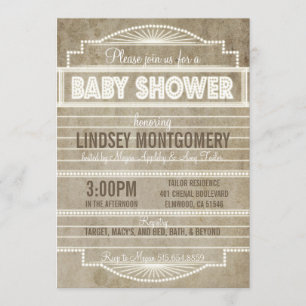 Invitation Baby shower vintage Invitatio de chapiteau de film