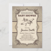 Invitation BABY SHOWER vintage - jouet avion (Devant)