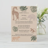 Invitation Baby shower vintage Jungle Safari (Debout devant)