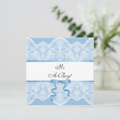 Invitation Baby shower vintage Lace Boy (Debout devant)