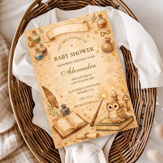 Invitation Baby Shower Vintage Magic Potion