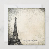 Invitation Baby shower vintage Paris (Dos)