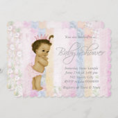 Invitation Baby shower vintage Pastel Rainbow (Devant / Derrière)