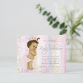 Invitation Baby shower vintage Pastel Rainbow (Debout devant)