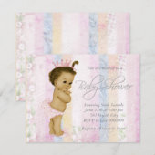 Invitation Baby shower vintage Pastel Rainbow (Devant / Derrière)