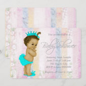 Invitation Baby shower vintage Pastel Rainbow (Devant / Derrière)