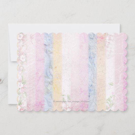 Invitation Baby shower vintage Pastel Rainbow (Dos)